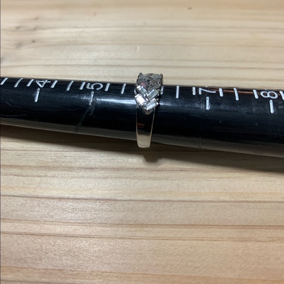 White Austrian Crystal Fern Leaf Ring in Stainless Steel - Picture 9 of 9